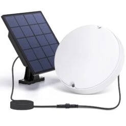 Aigostar Luz Solar Exterior 50w 500lm Aplique Con Mando A Distancia Ip65
