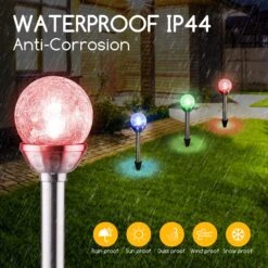 Aigostar Luces Solares Jardín 6 Pack, RGB. IP44 , L80*W80*H358mm -Jardinería Equipos Tienda 16c0a6e4b6b4f998