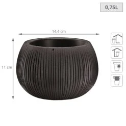 WellHome Pack 3 Macetas Beton Bowl Cemento Negro 11 X14,4x14,4 Cm -Jardinería Equipos Tienda 1b96471023e049ff