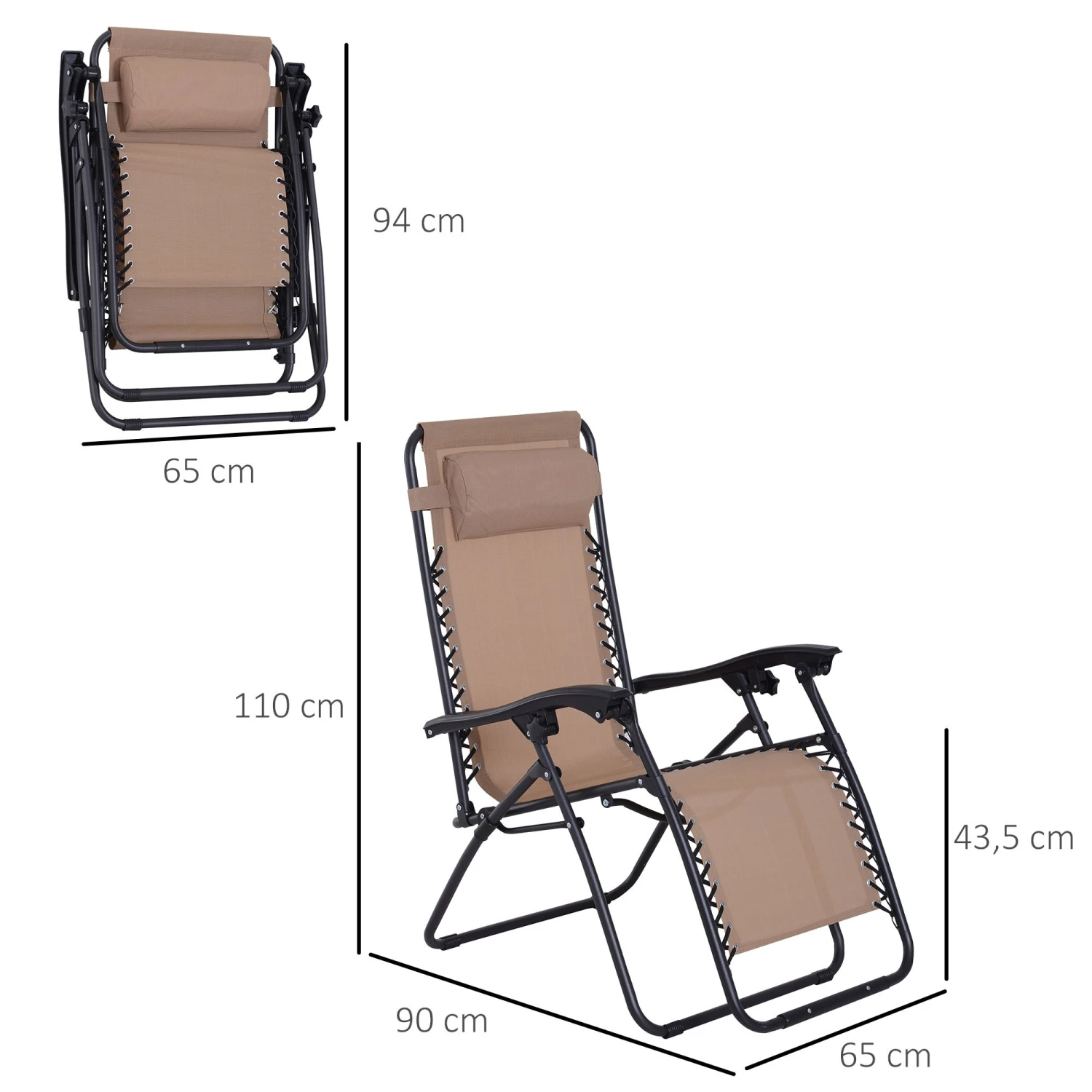 Tumbona Plegable Outsunny 84B-227CW 3 Tumbona Plegable Outsunny 84B-227CW - Imagen 3