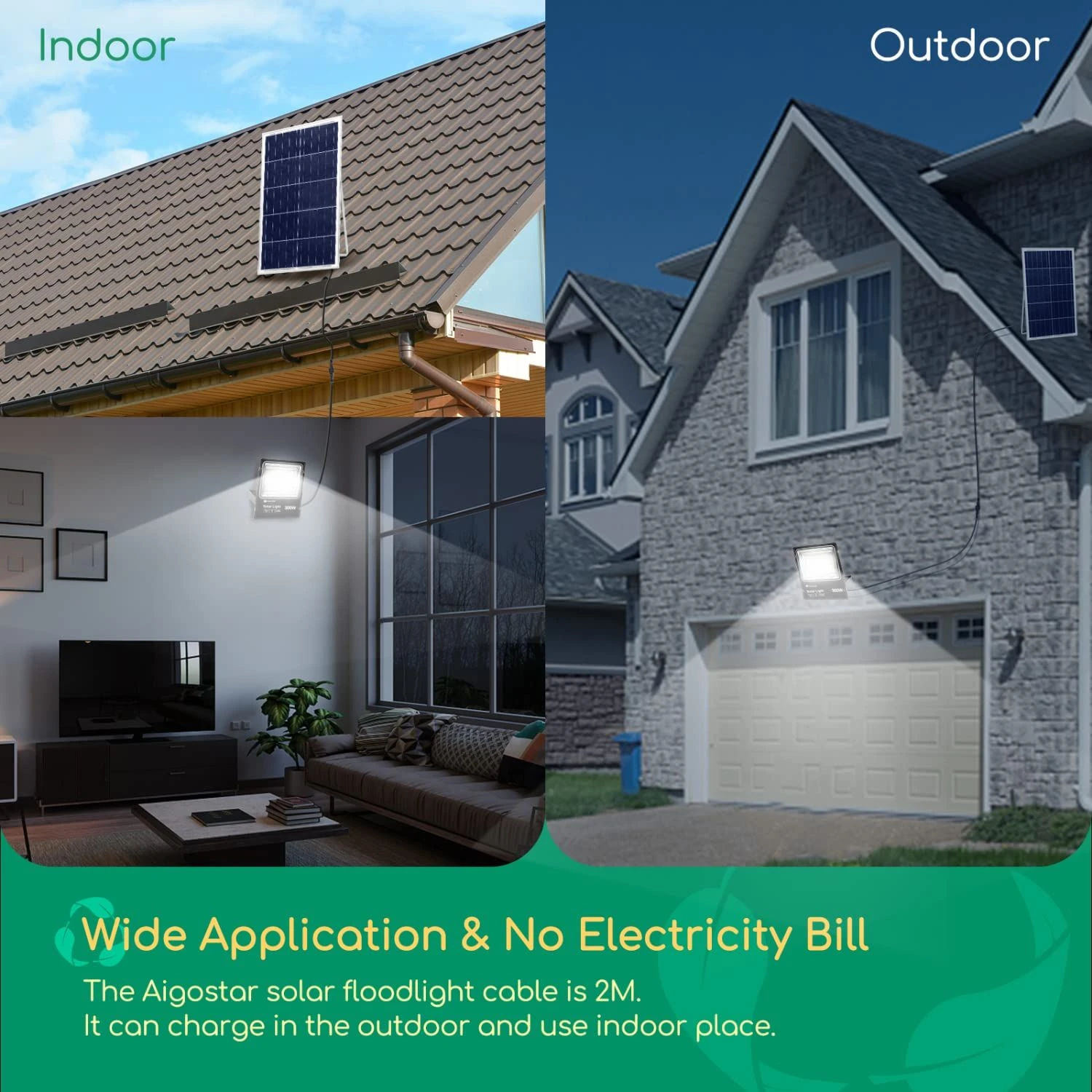 Aigostar Foco Proyector Led Solar Con Mando A Distancia,300w,6500k Ip66,2m 6 Aigostar Foco Proyector Led Solar Con Mando A Distancia,300w,6500k Ip66,2m - Imagen 6