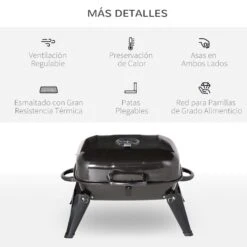 Barbacoa De Carbón Outsunny 846-023 -Jardinería Equipos Tienda 29333fc20b5acf4a