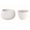 Prosperplast Maceta Redonda Con Deposito Splofy Bowl Plastico Blanco 37x37x21 Cm