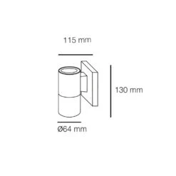 Aplique De Pared Exterior Chill Negro Cilíndrico 1xGU10 IP44 Wonderlamp -Jardinería Equipos Tienda 2de1079c84e4c7db