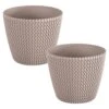 WellHome Pack 2 Macetas Redondas Splofy ø25,9x22 Cm Mocca