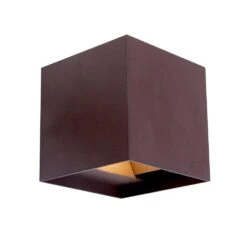 Aplique LED De Exterior Leva 2 Luces Neutra Cuadrado Marrón IP54 Wonderlamp