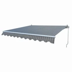 Toldo Manual Gris Y Blanco Peter 2,92 X 2,5 M