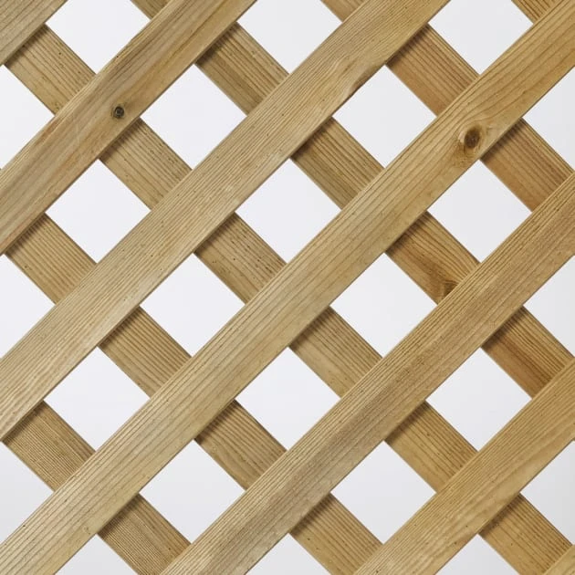 Celosía De Madera Diagonal Con Marco 1,83 X 0,61 M 2 Celosía De Madera Diagonal Con Marco 1,83 X 0,61 M - Imagen 2