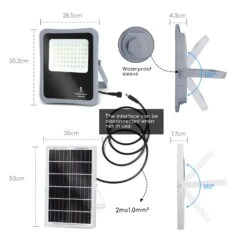 Aigostar Foco Proyector LED Solar Con Mando A Distancia, 300W, 6500K IP65 -Jardinería Equipos Tienda 38487c4f84f22fcd