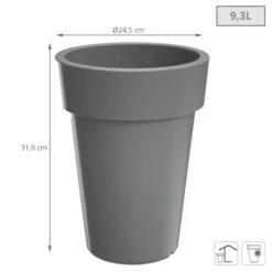 Prosperplast Maceta LOFLY LOW 9,3L 245x245x319 Gris Piedra 6 Prosperplast Maceta LOFLY LOW 9,3L 245x245x319 Gris Piedra -Jardinería Equipos Tienda 4b29edaf89310451