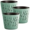 WellHome Set 3 Macetas Plástico Sandy Round Menta - 22,5x22,5x19,2cm