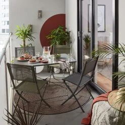 Mesa De Jardín Plegable Gris Saba 71x70x110 Cm GoodHome -Jardinería Equipos Tienda 5059340137001 28c bi