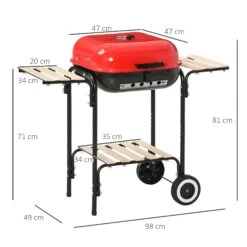 Barbacoa De Carbón Outsunny 846-043 -Jardinería Equipos Tienda 5cf672ef759b84d2