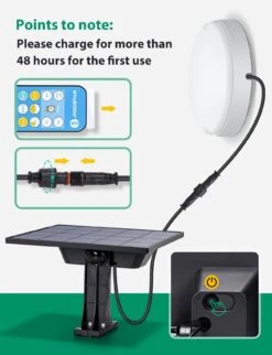 Aigostar Luz Solar Exterior 50w 500lm Aplique Con Mando A Distancia Ip65 -Jardinería Equipos Tienda 600aca184269dfce