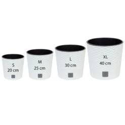 WellHome Pack 4 Macetas Rato Round Blanco 4,7/8,7/15,3/37,65 L