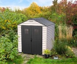 CASETA COBERTIZO PVC JARDIN STOREMAX PLUS 7X7 GRIS DURAMAX