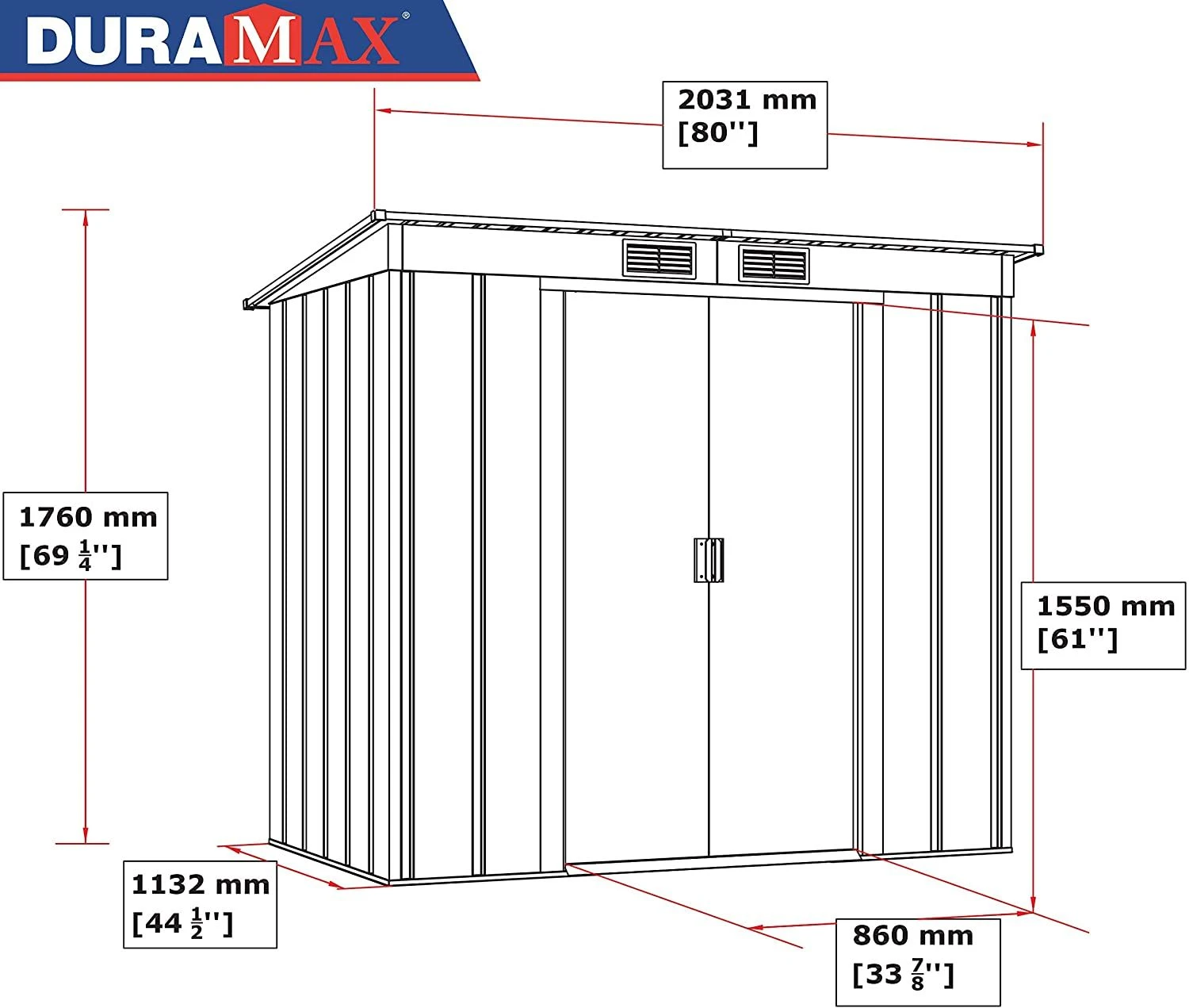 CASETA COBERTIZO METAL JARDIN ECO PENT ROOF 8X4 GRIS DURAMAX 4 CASETA COBERTIZO METAL JARDIN ECO PENT ROOF 8X4 GRIS DURAMAX - Imagen 4