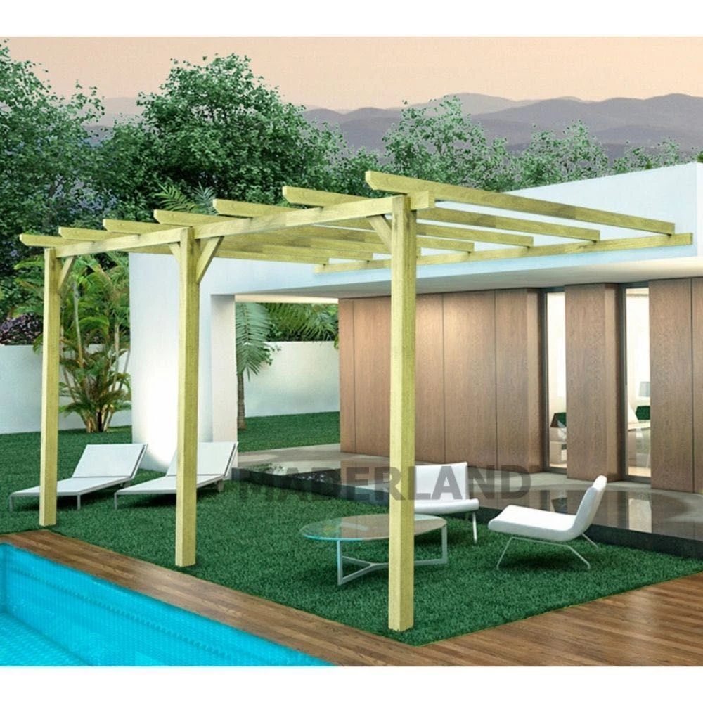 Pérgola Maciza Adosada - OVIEDO AD. 510x420cm 1 Pérgola Maciza Adosada - OVIEDO AD. 510x420cm