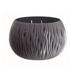 Prosperplast Maceta BOWL SANDY De Plástico CON Depósito Color Antracita, 30x47,8x47,8 Cms