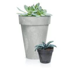 Prosperplast Maceta CUBE BETON EFFECT 12L., 300x300x266, Color Antracita -Jardinería Equipos Tienda 6385311742aa67.01894058