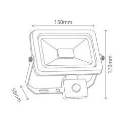 Pack 2X Focos Proyector LED 10W Con Detector De Movimiento PIR Negro IP44 -Jardinería Equipos Tienda 638543ab7a6b84.85355342