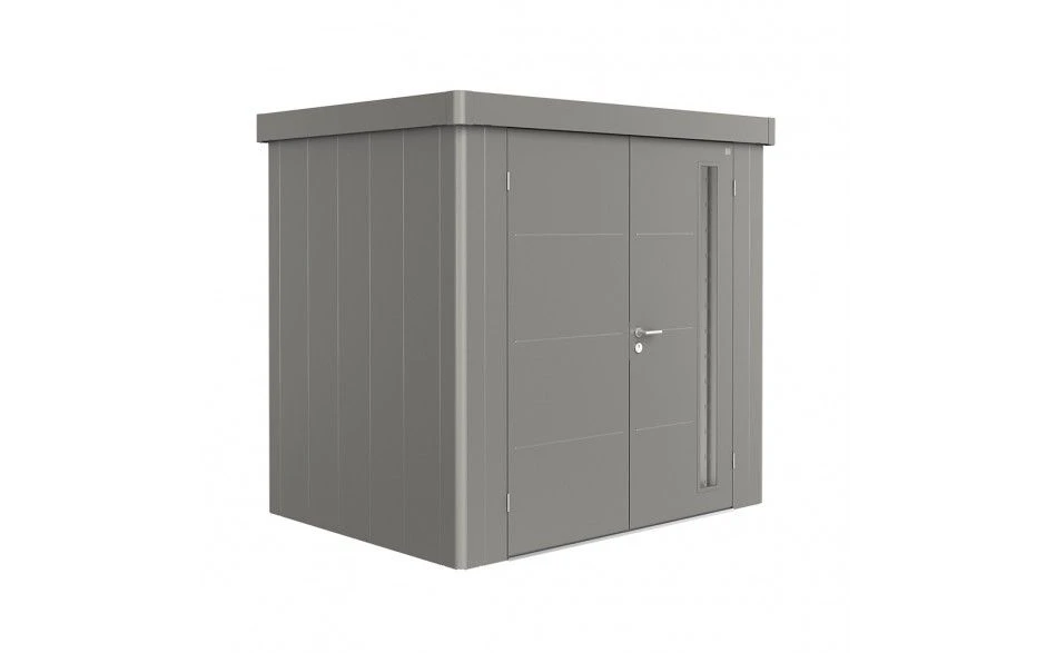 CASETA METALICA BIOHORT JARDIN NEO 4B DOBLE PUERTA COLOR GRIS CUARZO 2 CASETA METALICA BIOHORT JARDIN NEO 4B DOBLE PUERTA COLOR GRIS CUARZO - Imagen 2