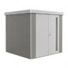 CASETA METALICA BIOHORT JARDIN NEO 4B DOBLE PUERTA COLOR GRIS CUARZO