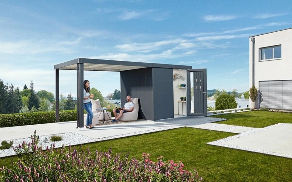 CASETA METALICA BIOHORT JARDIN NEO 1A COLOR GRIS OSCURO 5 CASETA METALICA BIOHORT JARDIN NEO 1A COLOR GRIS OSCURO - Imagen 5