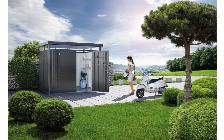 CASETA METALICA BIOHORT JARDIN HIGHLINE H3 COLOR PLATA 3 CASETA METALICA BIOHORT JARDIN HIGHLINE H3 COLOR PLATA - Imagen 3