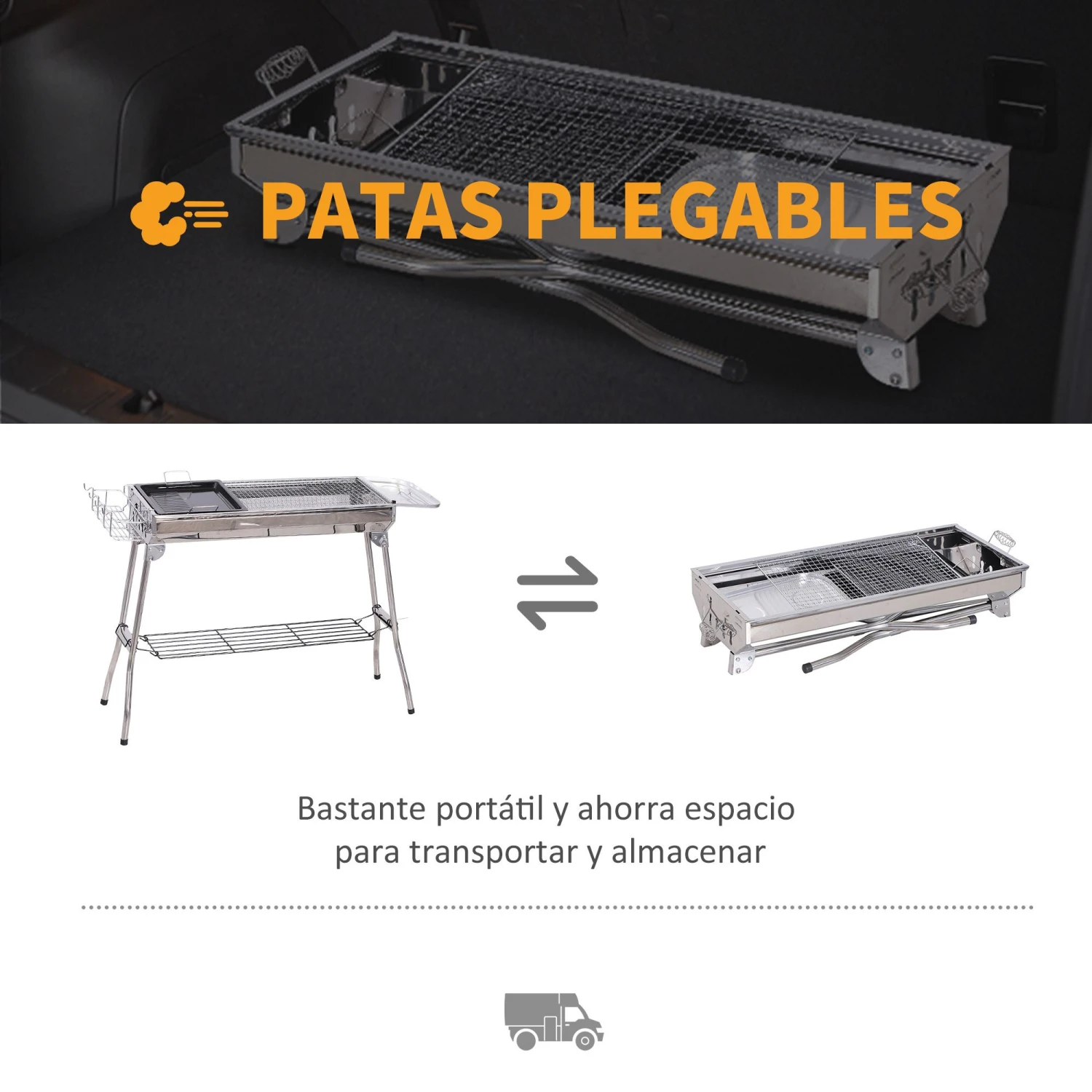 Barbacoa De Carbón Outsunny 846-028 5 Barbacoa De Carbón Outsunny 846-028 - Imagen 5