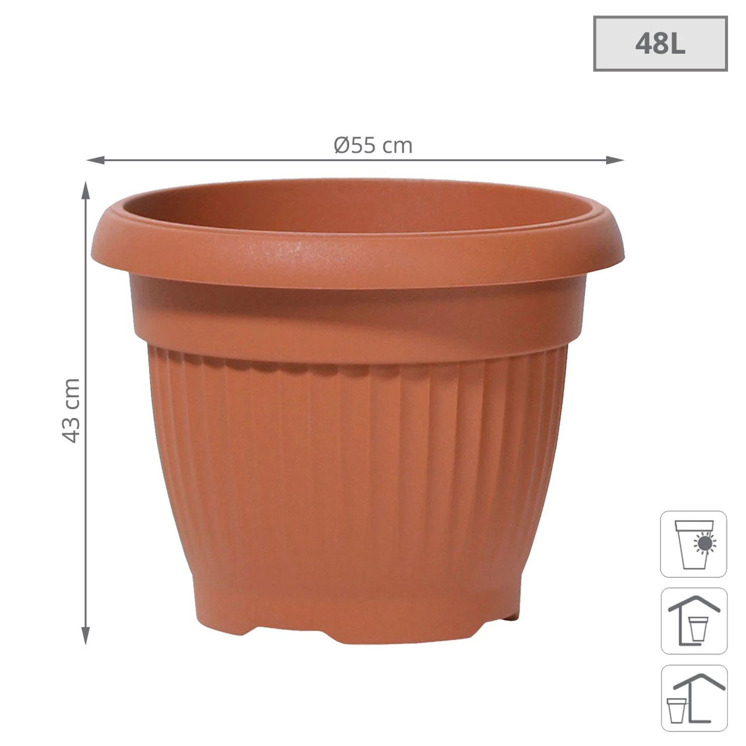 Prosperplast Maceta TERRA 48L 550x550x430 Terracota 3 Prosperplast Maceta TERRA 48L 550x550x430 Terracota - Imagen 3