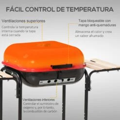 Barbacoa De Carbón Outsunny 846-043 -Jardinería Equipos Tienda 6870053567c71178