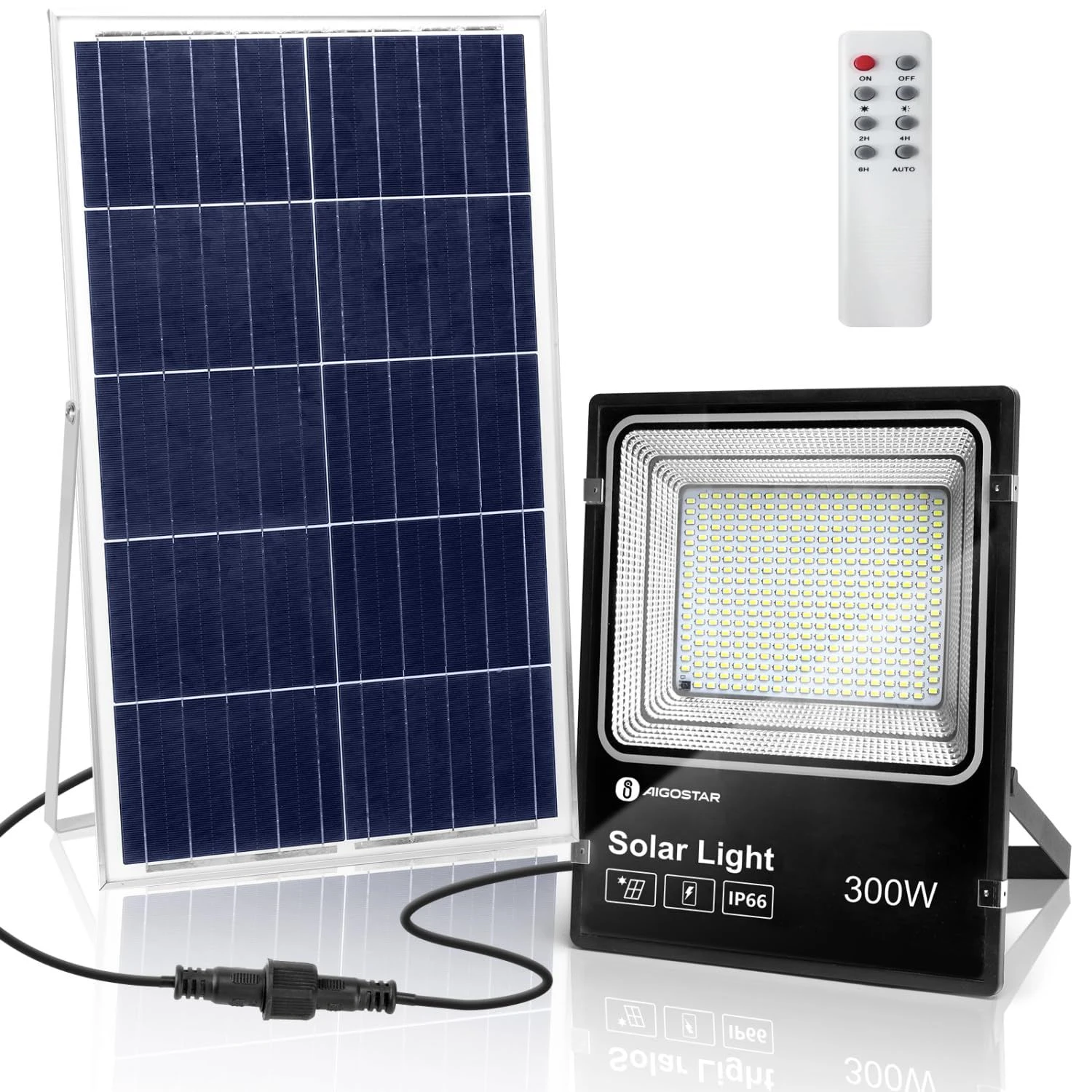 Aigostar Foco Proyector Led Solar Con Mando A Distancia,300w,6500k Ip66,2m 1 Aigostar Foco Proyector Led Solar Con Mando A Distancia,300w,6500k Ip66,2m