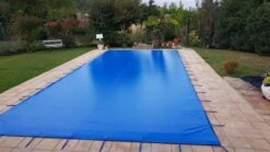 Cobertor De Invierno Azul/Negra Lona Para Piscina (8 X 4 M.)