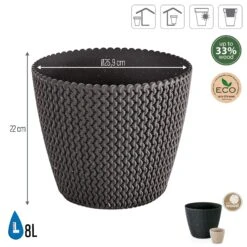 Prosperplast Macetero Antracita SPLOFY 25,9x25,9x22cm8 L -Jardinería Equipos Tienda 6ef019ae7069459b