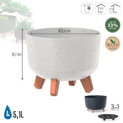 Prosperplast Macetero Blanco Roto GRACIA 23,5 X23,5 X18,7 Cm 5,1 L -Jardinería Equipos Tienda 83daa5ac242d3099