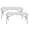 Pack 2 Mesas Plegables 150cm Rectangular Blanca Catering 7house