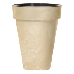 Prosperplast Maceta CUBE SLIM BETON EFFECT 25LCon Depósito 355x355x440 Crema