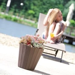 Prosperplast Maceta WOO12L 299x299x281 Marrón -Jardinería Equipos Tienda 99c478b308dc191f