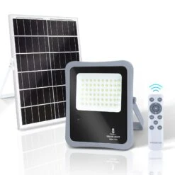 Aigostar Foco Proyector LED Solar Con Mando A Distancia, 300W, 6500K IP65