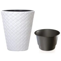 Prosperplast Maceta MATUBA 34LCon Depósito 400x400x480 Blanco -Jardinería Equipos Tienda a1cf8550e77d3932