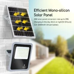 Aigostar Foco Proyector LED Solar Con Mando A Distancia, 300W, 6500K IP65 -Jardinería Equipos Tienda ab3c671d588bbe55