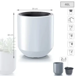 Prosperplast Maceta HEOS 46LCon Depósito 390x390x440 Blanco 8 Prosperplast Maceta HEOS 46LCon Depósito 390x390x440 Blanco -Jardinería Equipos Tienda b0f6cd1ebe11a838