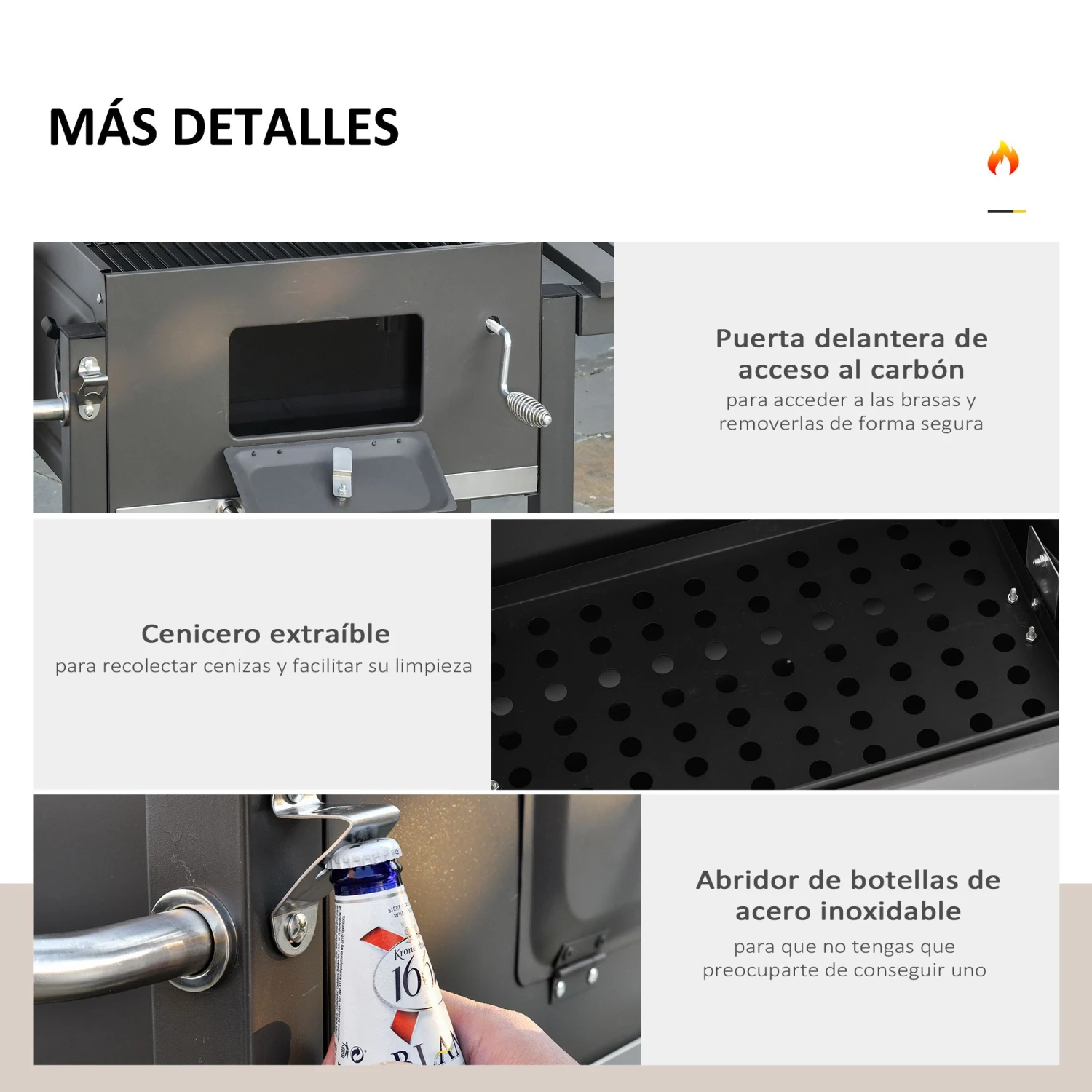 Barbacoa De Carbón Outsunny 846-013 6 Barbacoa De Carbón Outsunny 846-013 - Imagen 6