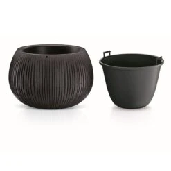 WellHome Pack 3 Macetas Beton Bowl Cemento Negro 11 X14,4x14,4 Cm -Jardinería Equipos Tienda b79b2d8bc8a9d640