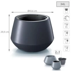 Prosperplast Maceta HEOS 34LCon Depósito 436x436x299 Antracita -Jardinería Equipos Tienda cdc2fddb2163696b