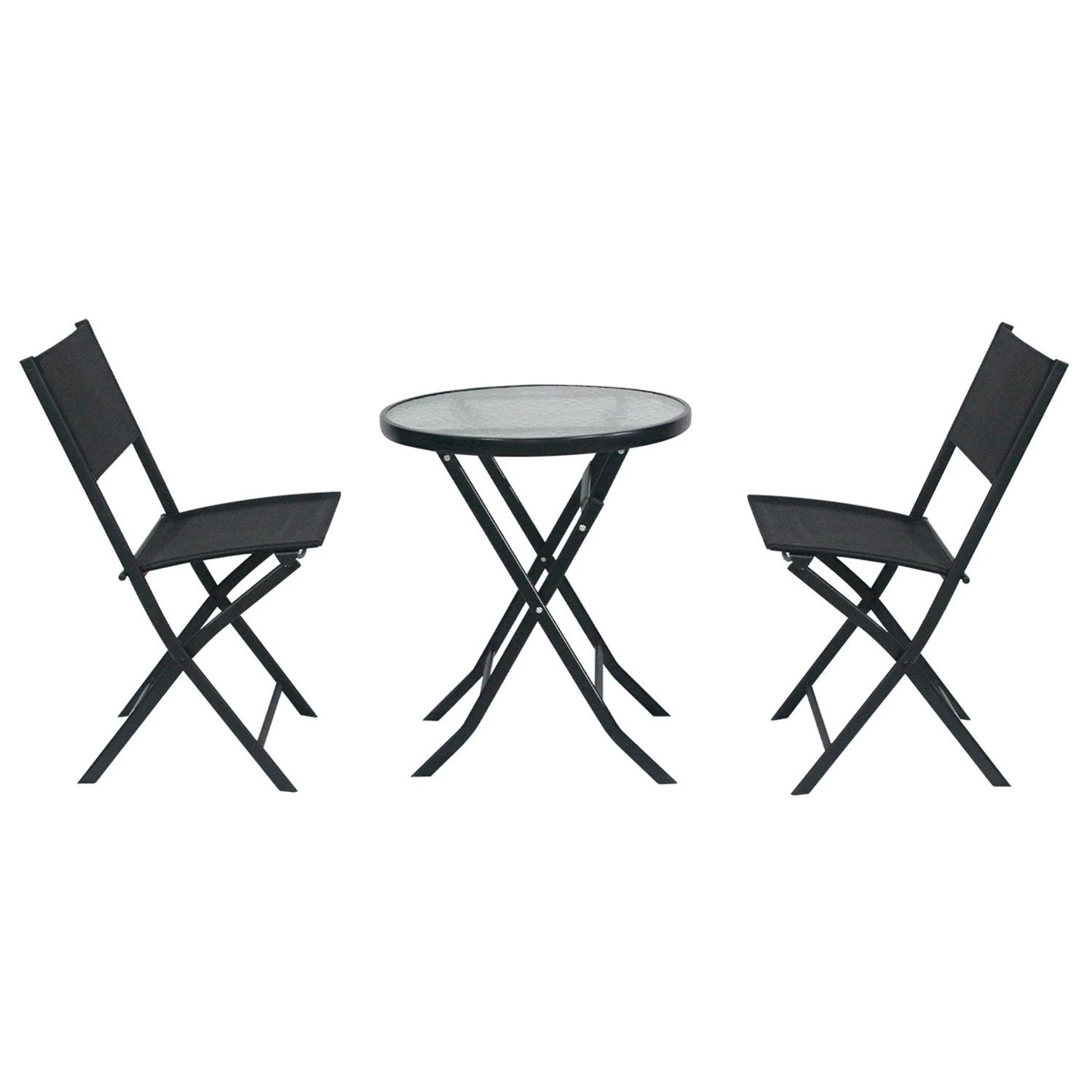 Conjunto De Terraza Plegable De 2 Sillas Y Mesa City Negro 7house 2 Conjunto De Terraza Plegable De 2 Sillas Y Mesa City Negro 7house - Imagen 2
