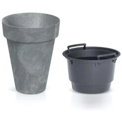 Prosperplast Maceta CUBE SLIM BETON EFFECT 25LCon Depósito 355x355x440 Marengo -Jardinería Equipos Tienda de4a258e51511665