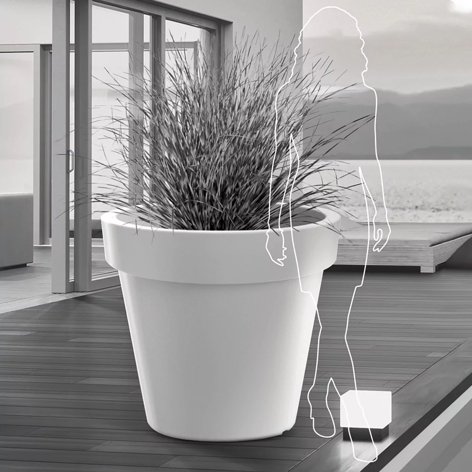 Prosperplast Maceta LEXO ROUND 212L 800x800x740 Gris Piedra 4 Prosperplast Maceta LEXO ROUND 212L 800x800x740 Gris Piedra - Imagen 4