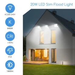 Aigostar Focos Led Exterior, 20W 6400K Led Focos Exterior, 1800LM IP65 -Jardinería Equipos Tienda e7168f7e5196fdde